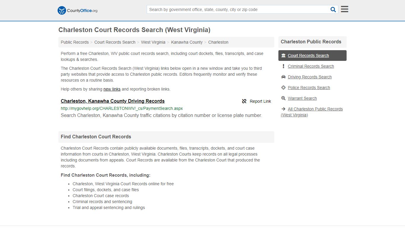 Court Records Search - Charleston, WV (Adoptions, Criminal, Child ...